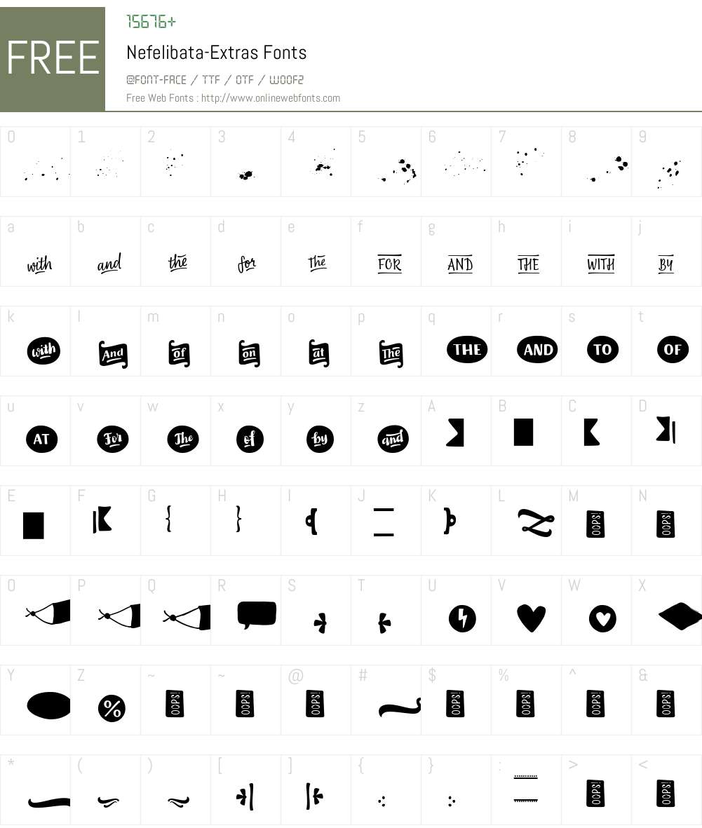 Nefelibata-Extras Font Screenshots