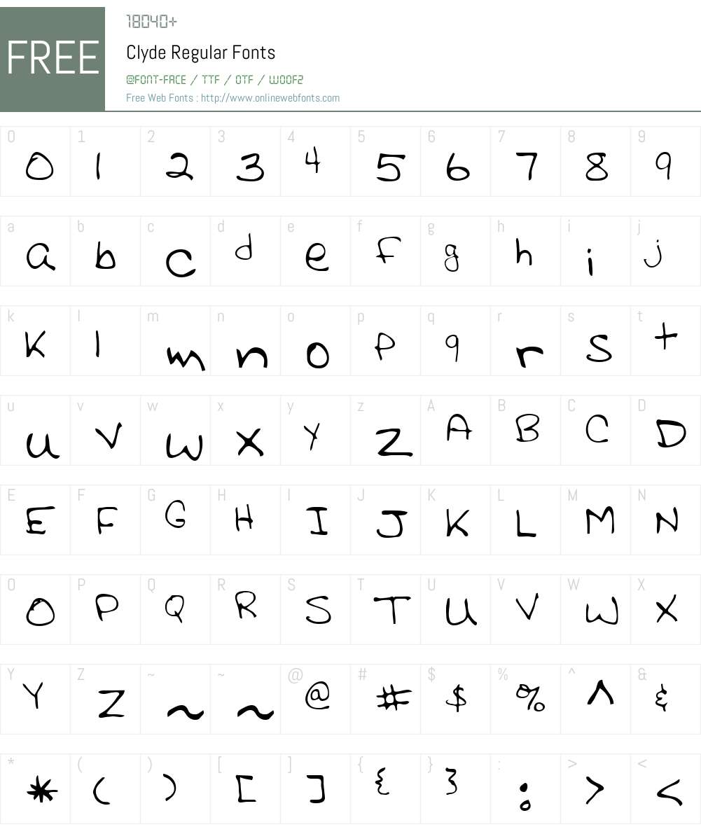 Clyde Font Screenshots