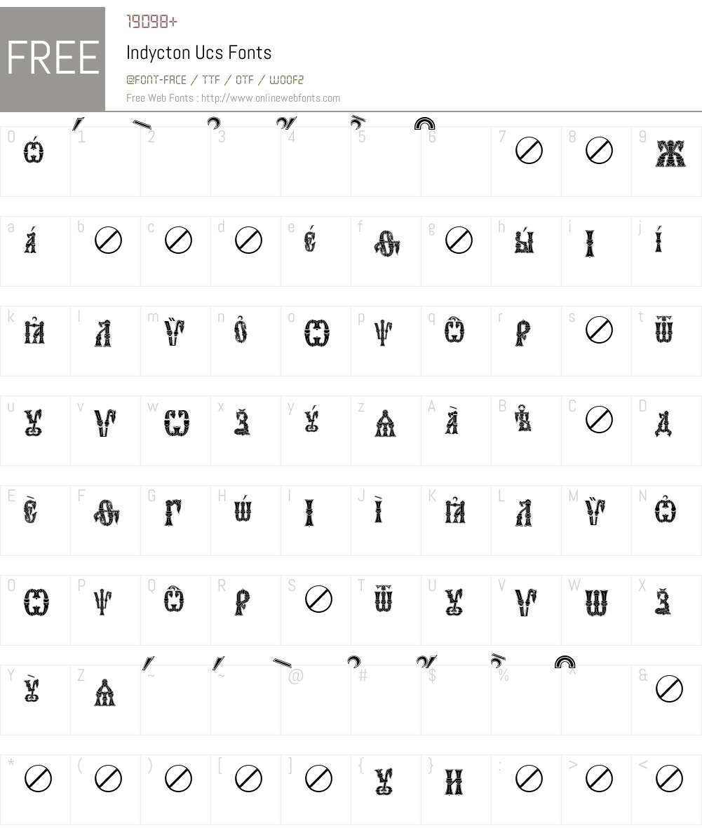 Indycton Ucs Font Screenshots