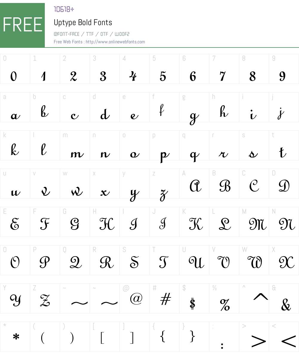 Uptype Font Screenshots