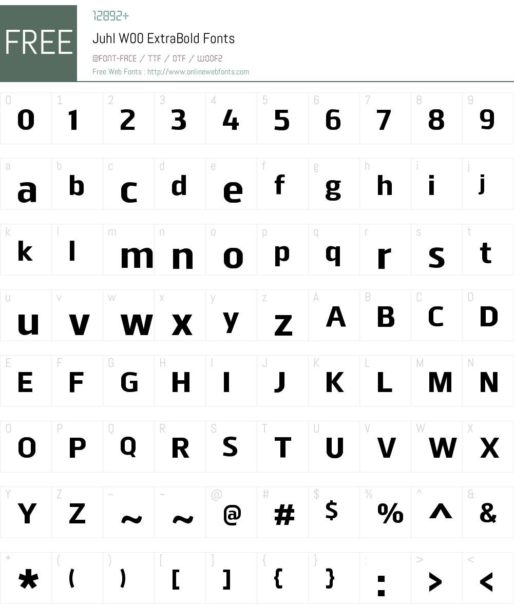 JuhlW00-ExtraBold Font Screenshots