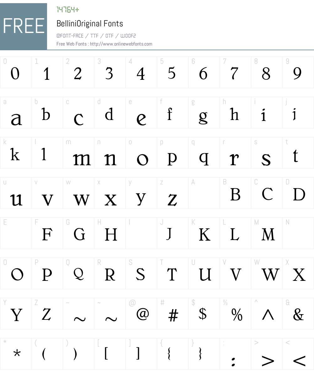 BelliniOriginal Font Screenshots
