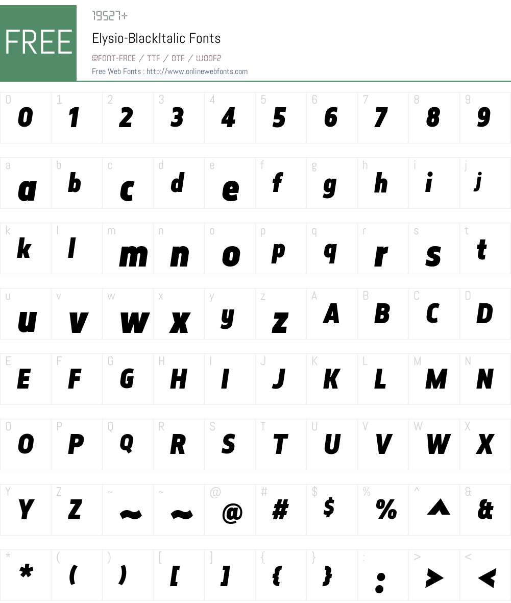 Elysio Black Font Screenshots