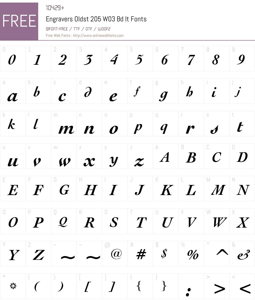 Engravers' Oldstyle 205 Font Screenshots