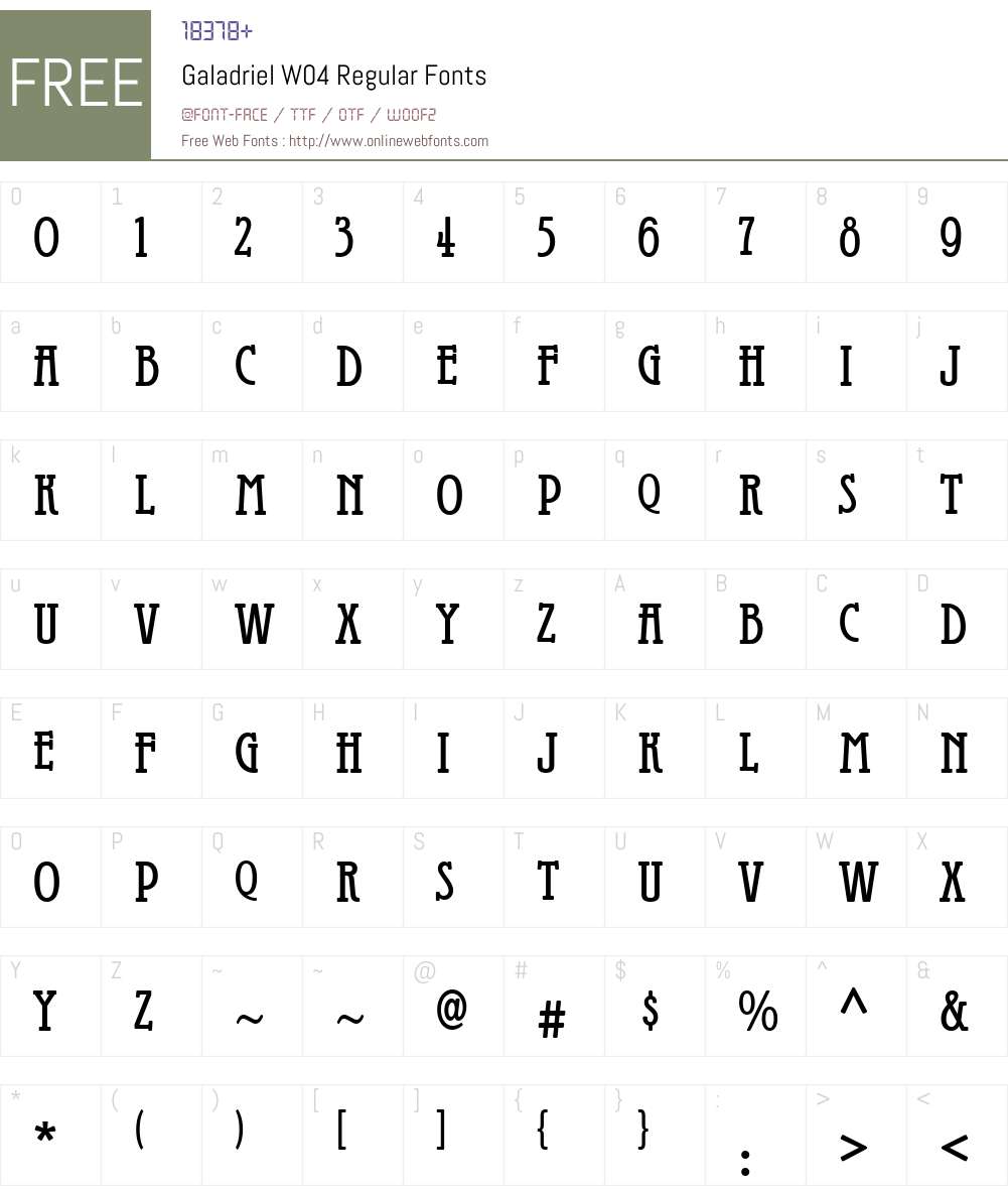 GaladrielW04-Regular Font Screenshots