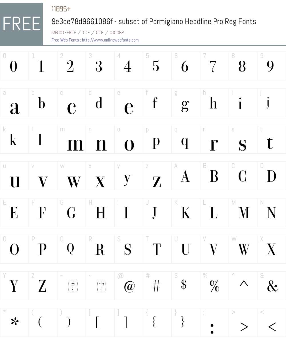 9e3ce78d9661086f - subset of Parmigiano Headline Pro Reg Font Screenshots
