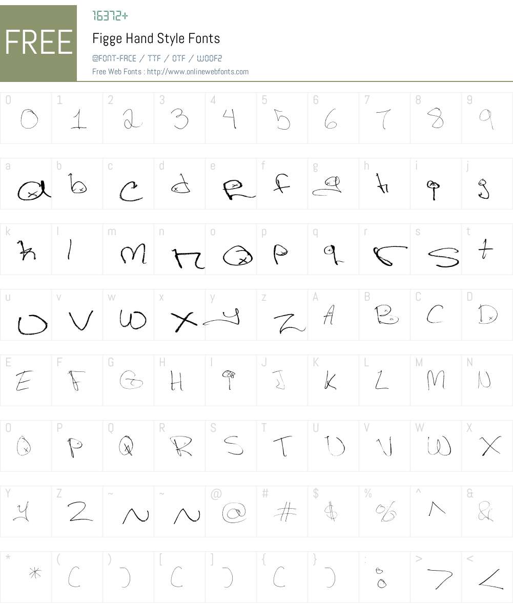 Figge Hand Style Font Screenshots