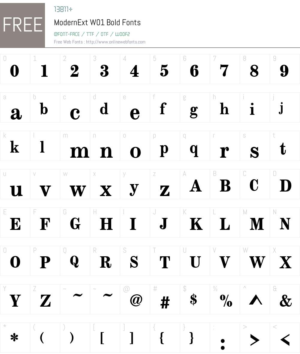 Modern Extended Font Screenshots