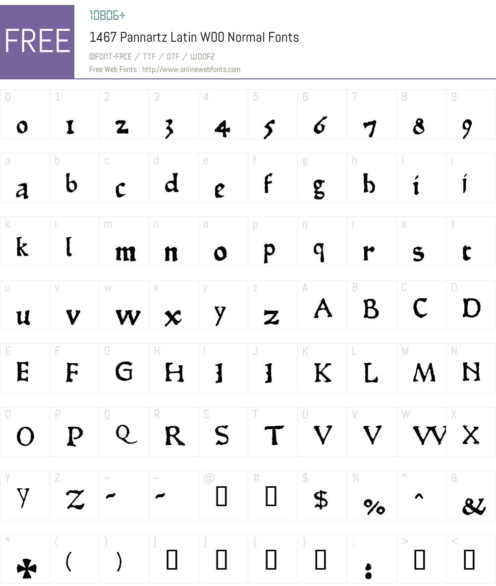 1467 Pannartz Normal Font Screenshots