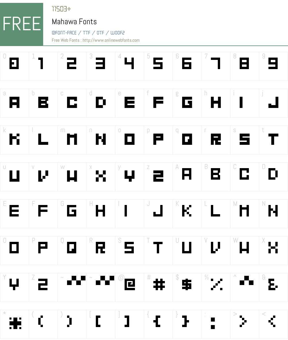 Mahawa Font Screenshots