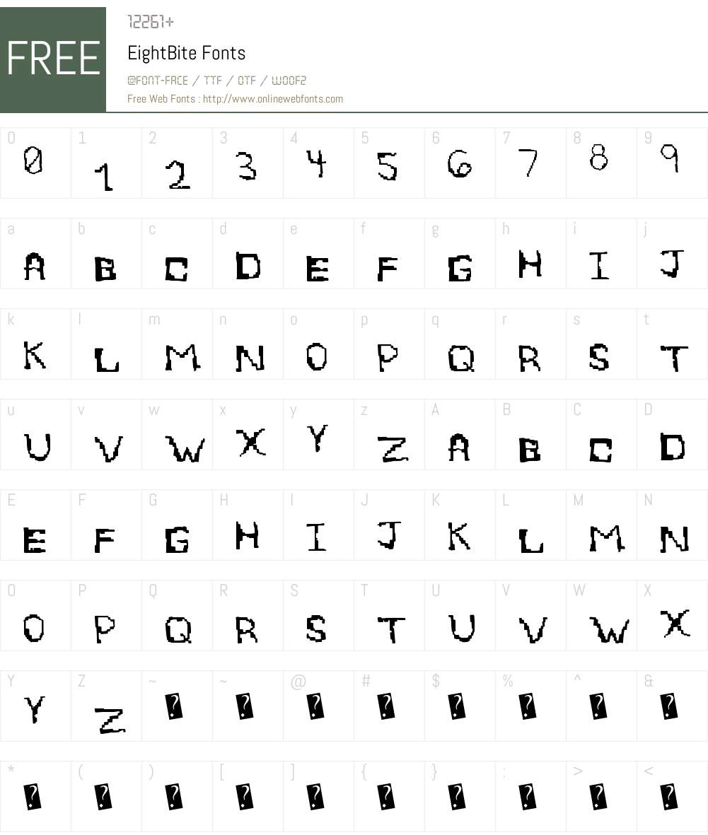 EightBite Font Screenshots