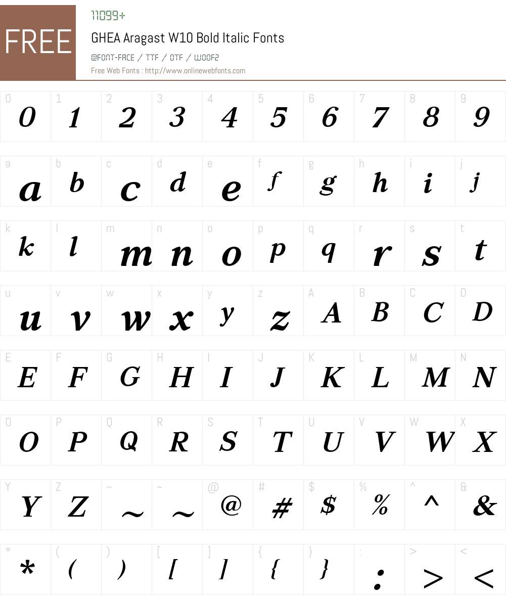 GHEAAragastW10-BoldItalic Font Screenshots