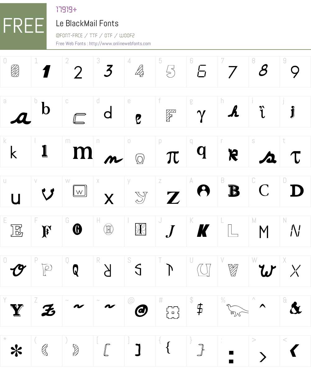 Le BlackMail Font Screenshots