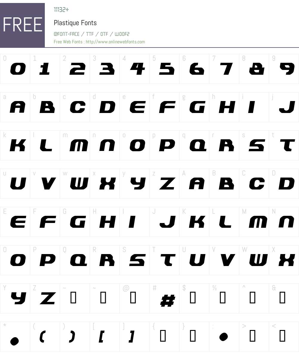 Plastique Font Screenshots