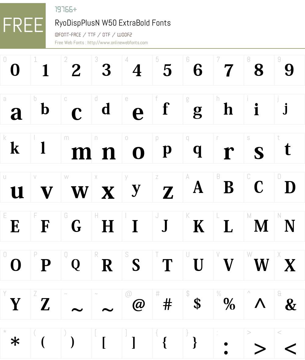 Display PlusN EB Font Screenshots