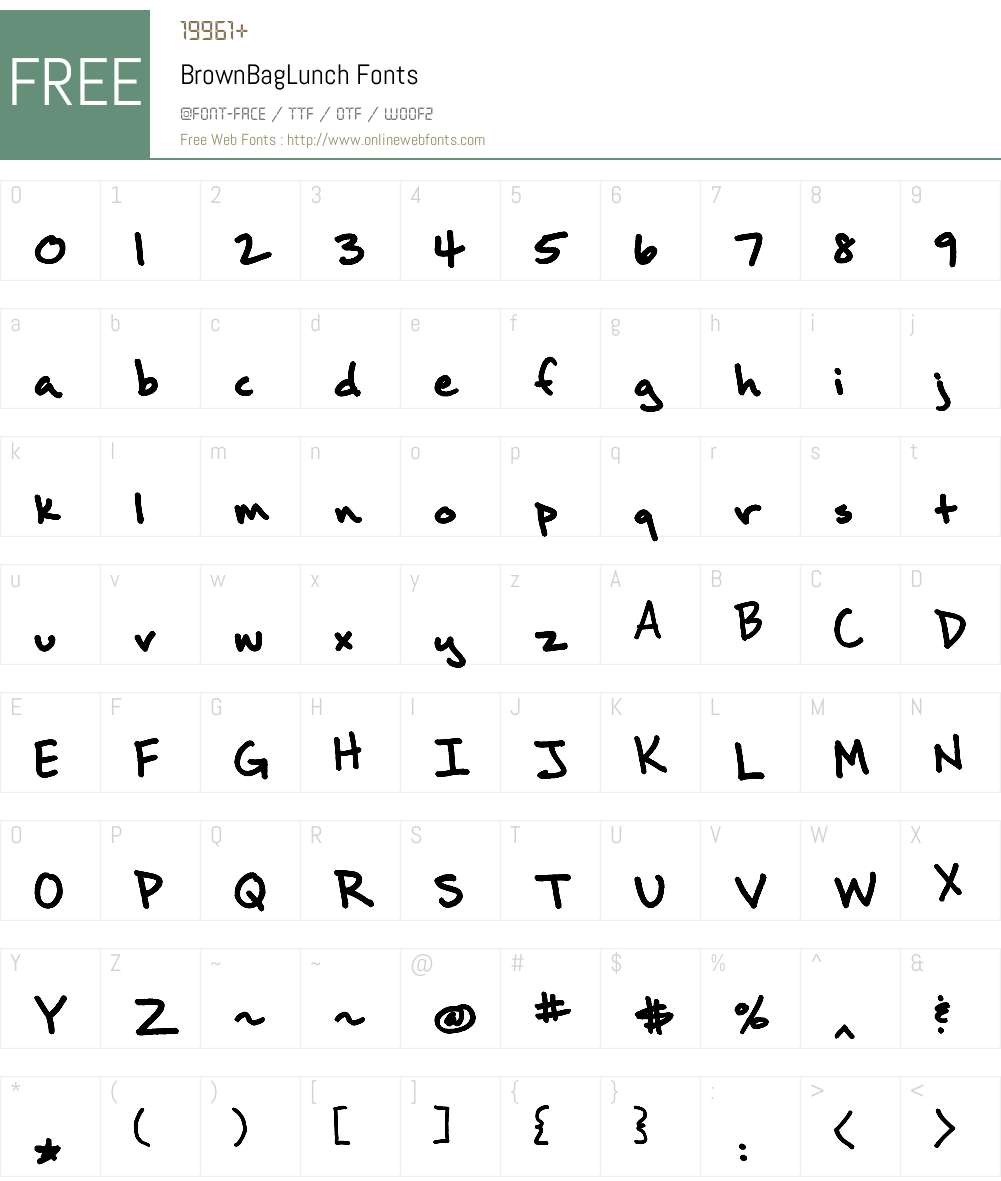 BrownBagLunch Font Screenshots