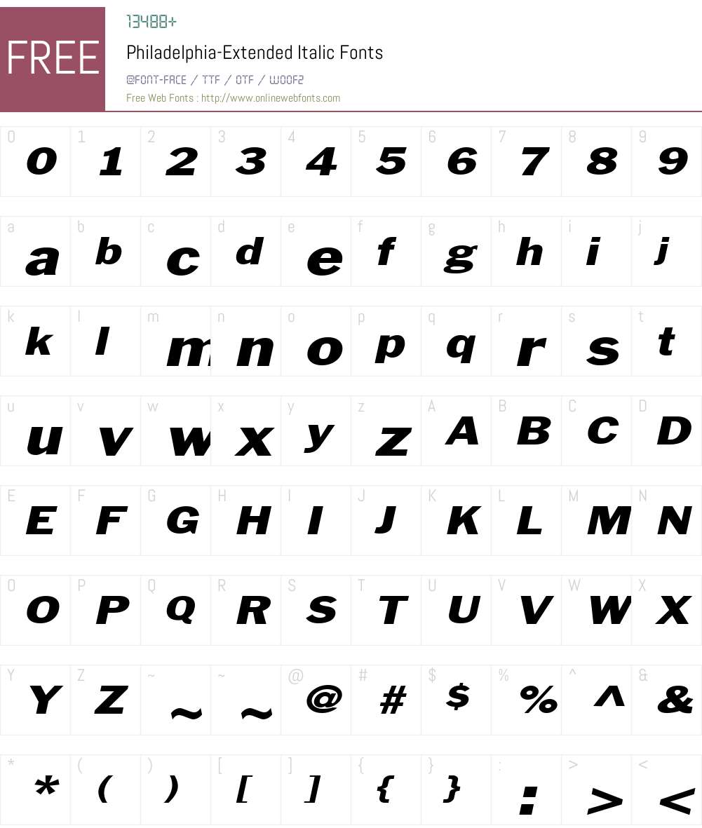 Philadelphia-Extended Font Screenshots