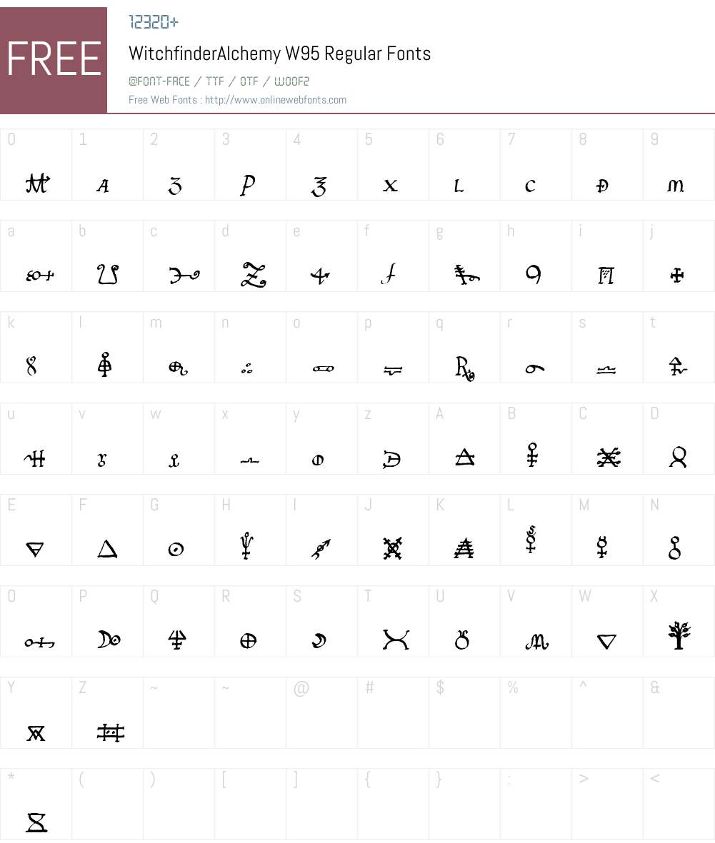 WitchfinderAlchemy Font Screenshots
