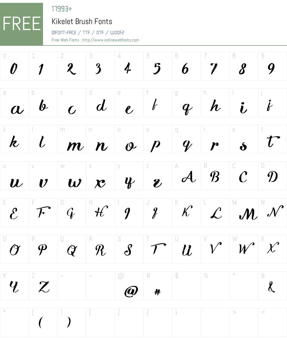 Kikelet Brush Font Screenshots