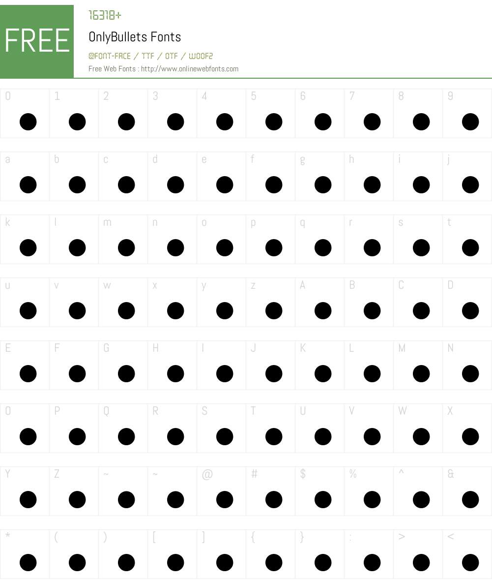 onlyBullets Font Screenshots