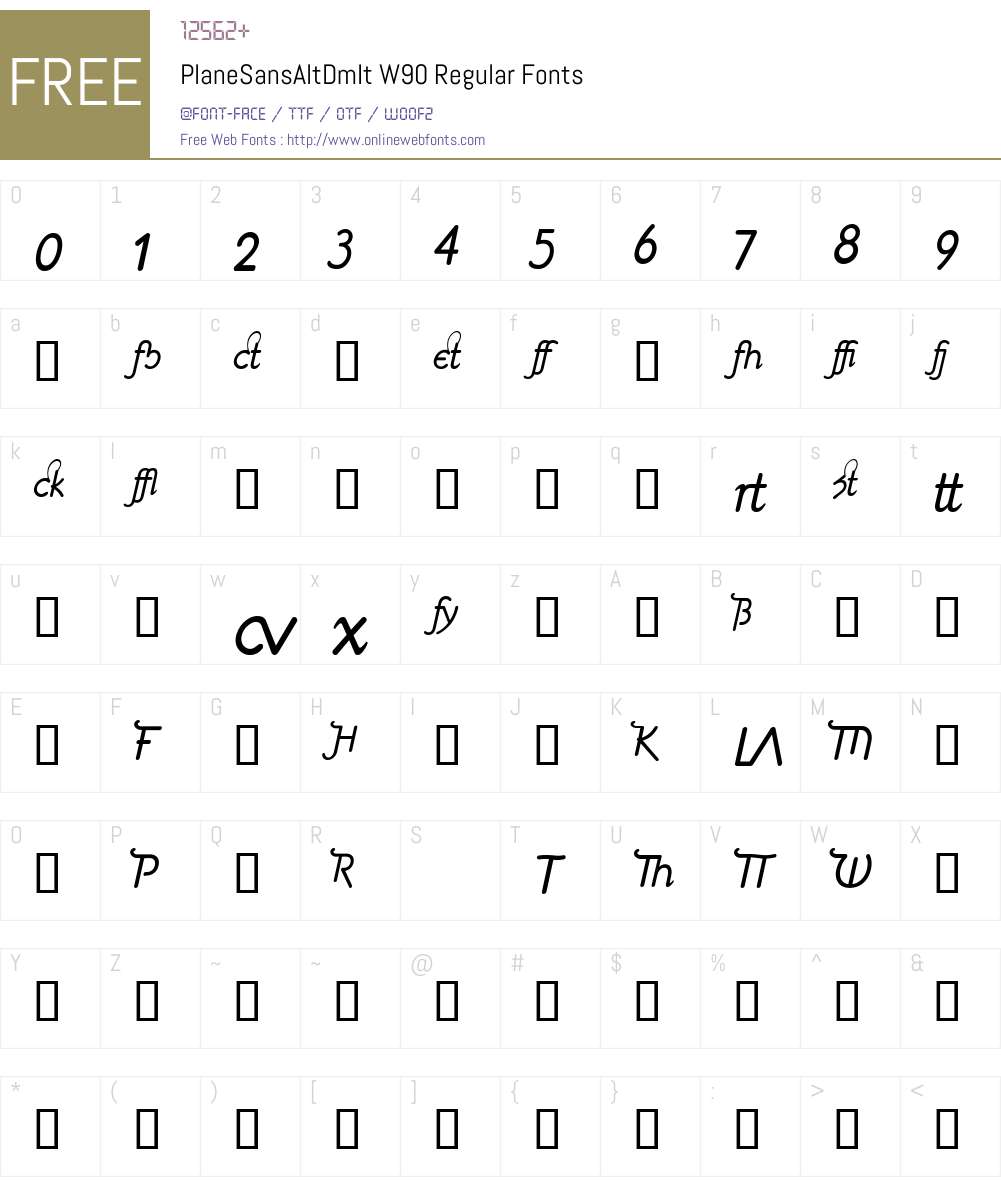 PlaneSansAltDmIt Font Screenshots