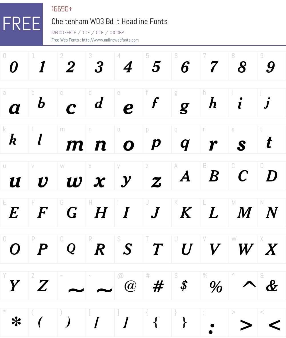 Cheltenham Font Screenshots