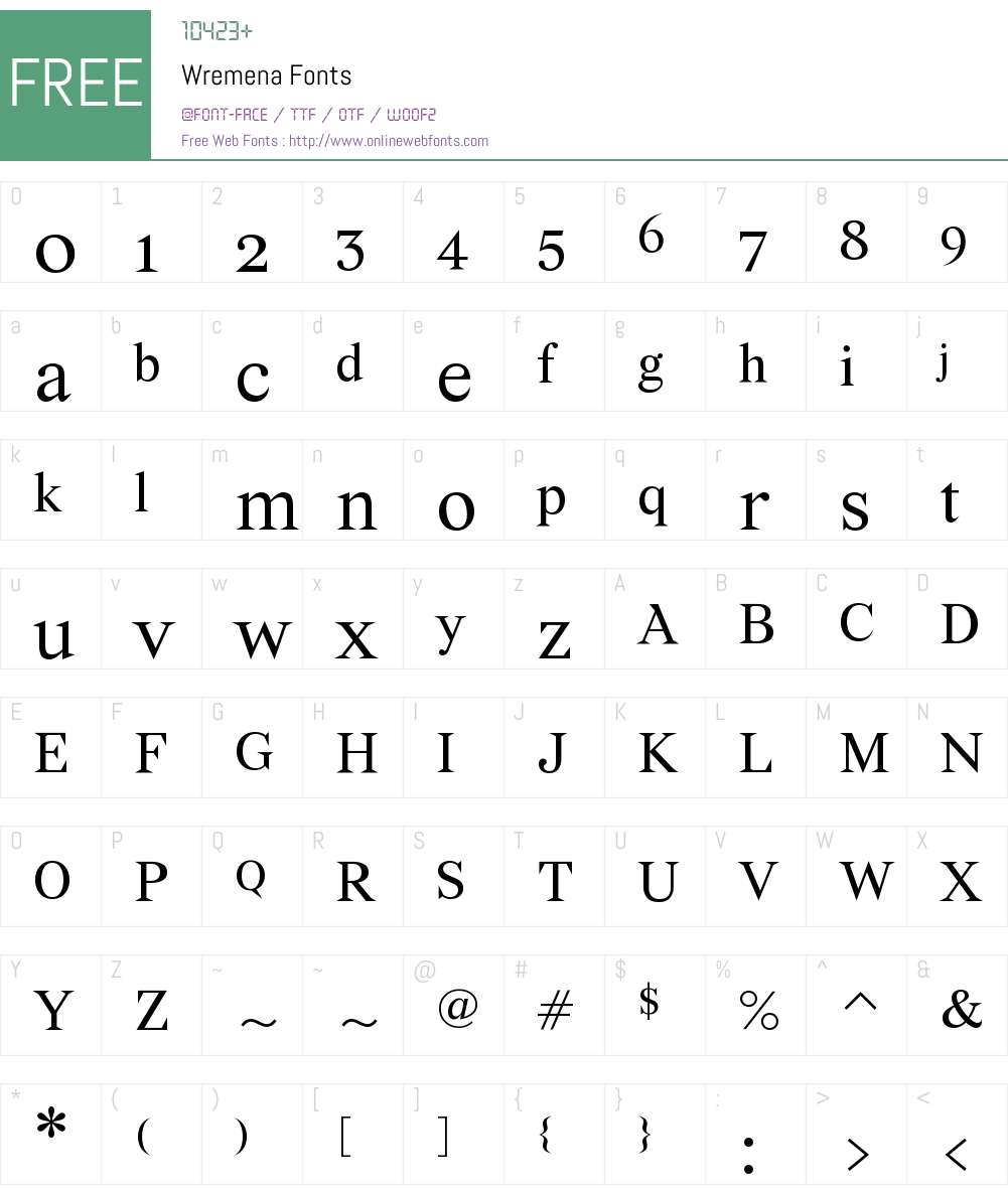 Wremena Font Screenshots