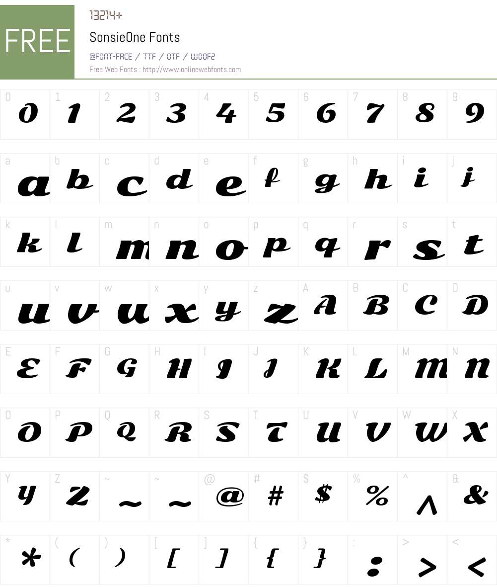 Sonsie One Font Screenshots