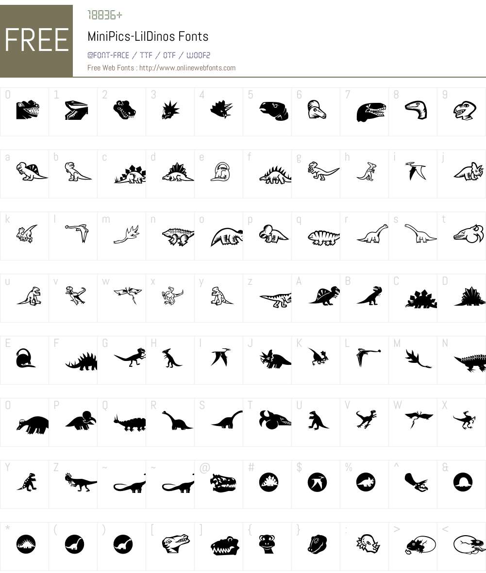 MiniPics Font Screenshots
