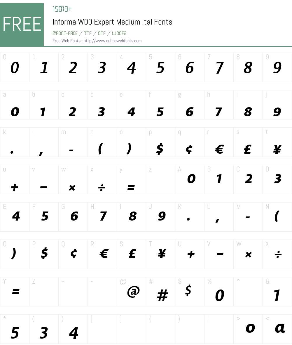 InformaW00-ExpertMediumItal Font Screenshots