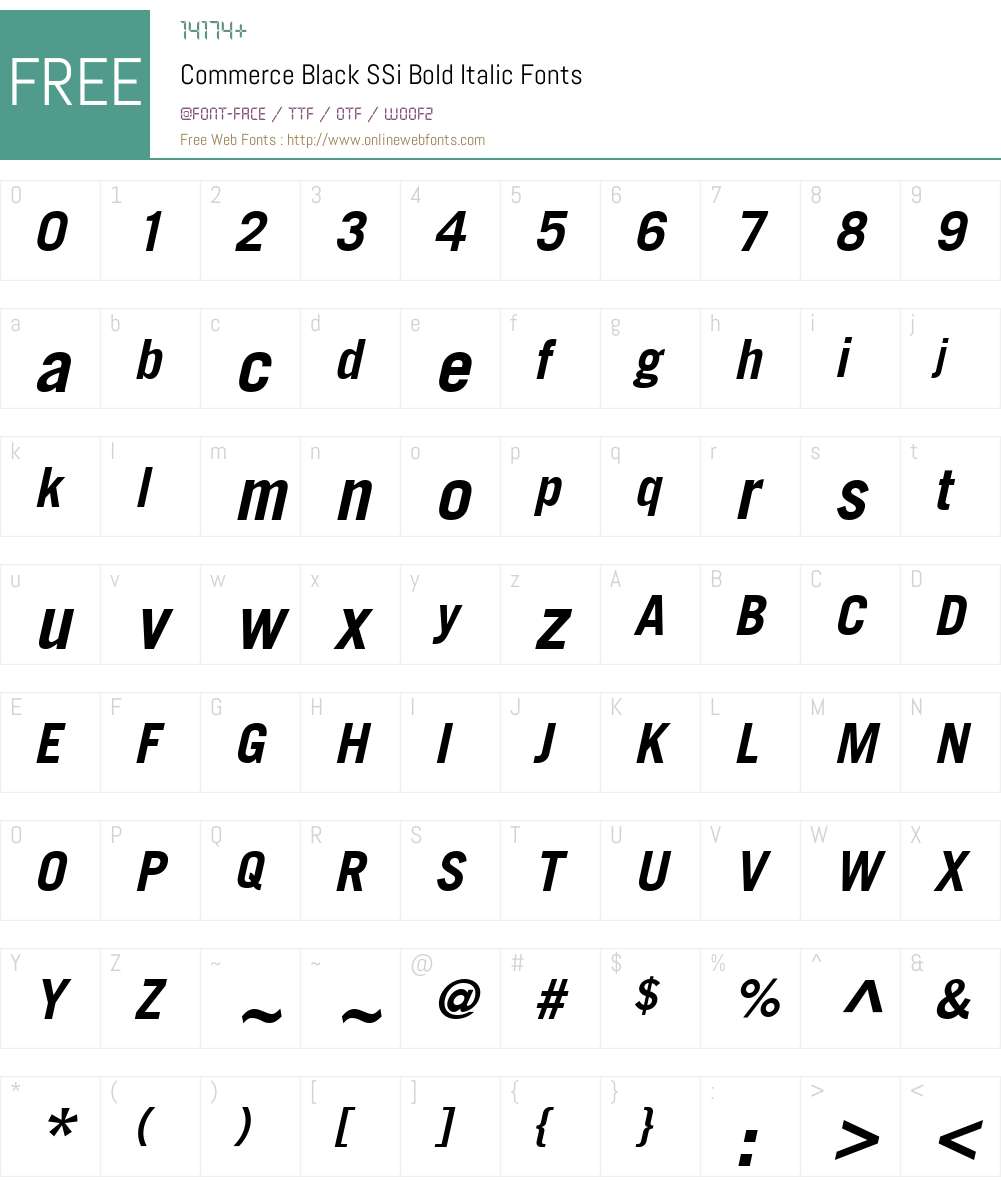 Commerce Black SSi Font Screenshots