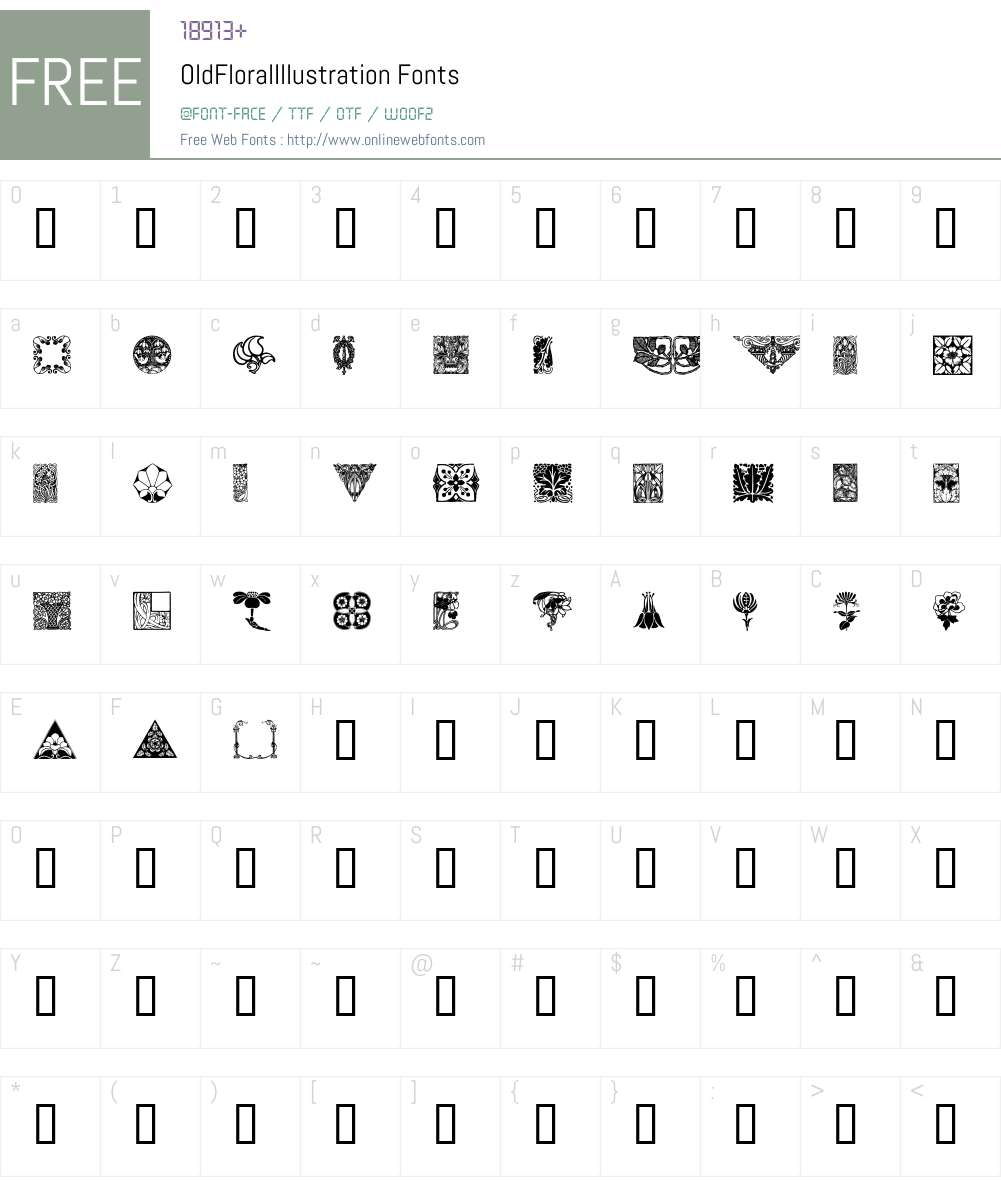 OldFloralIllustration Font Screenshots