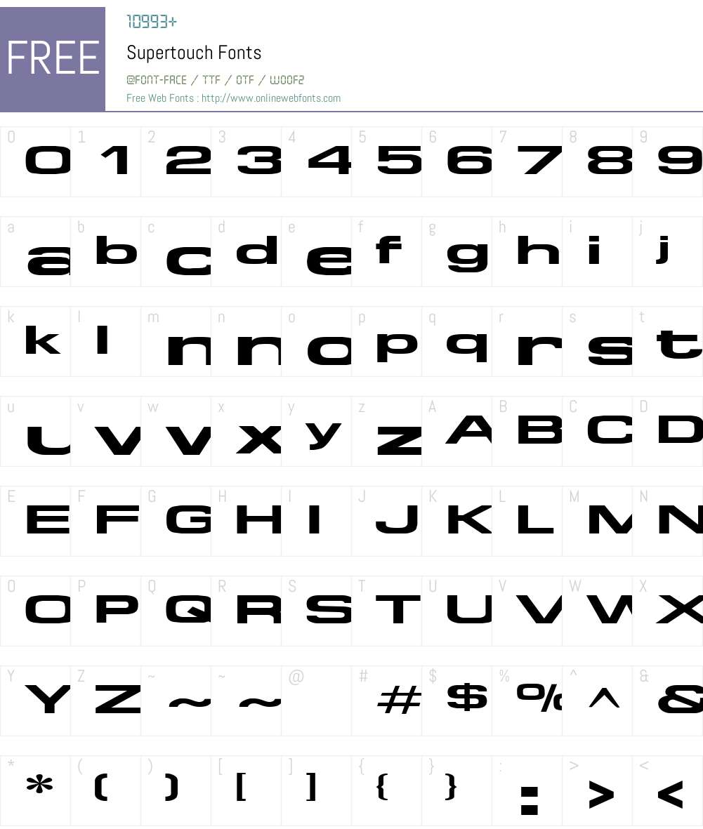 Supertouch Font Screenshots