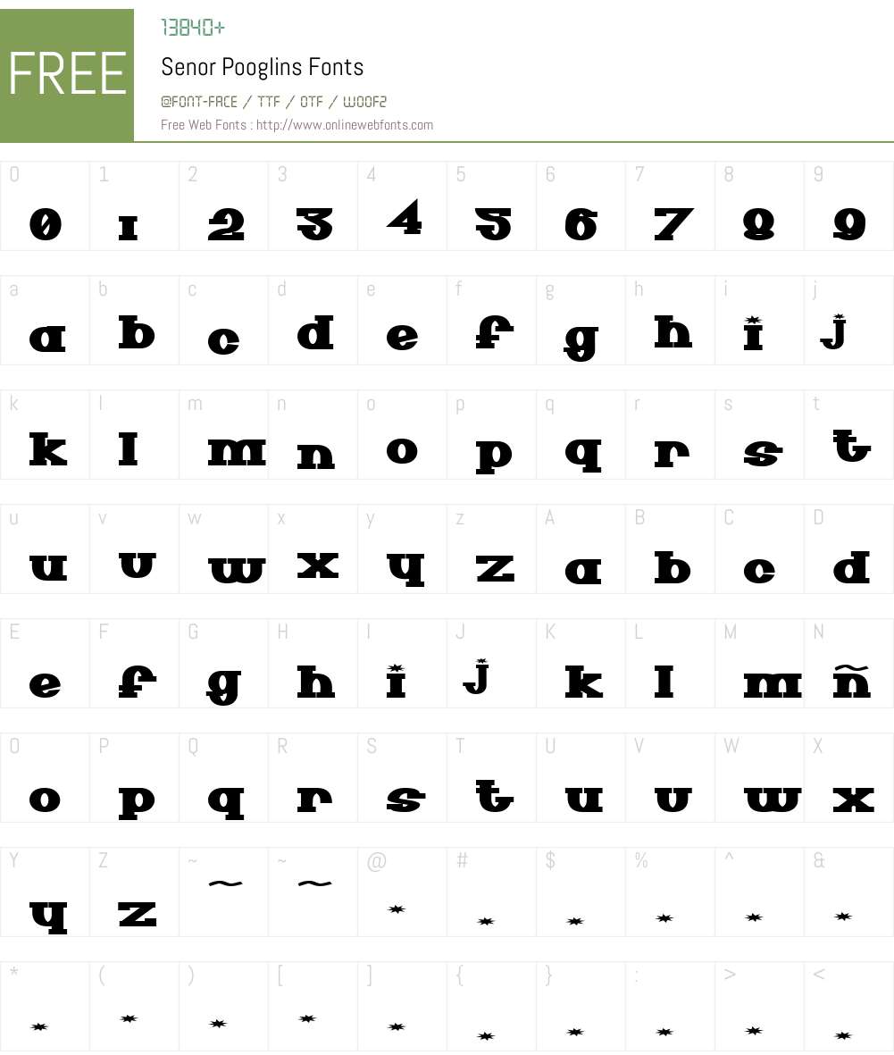 Senor Pooglins Font Screenshots