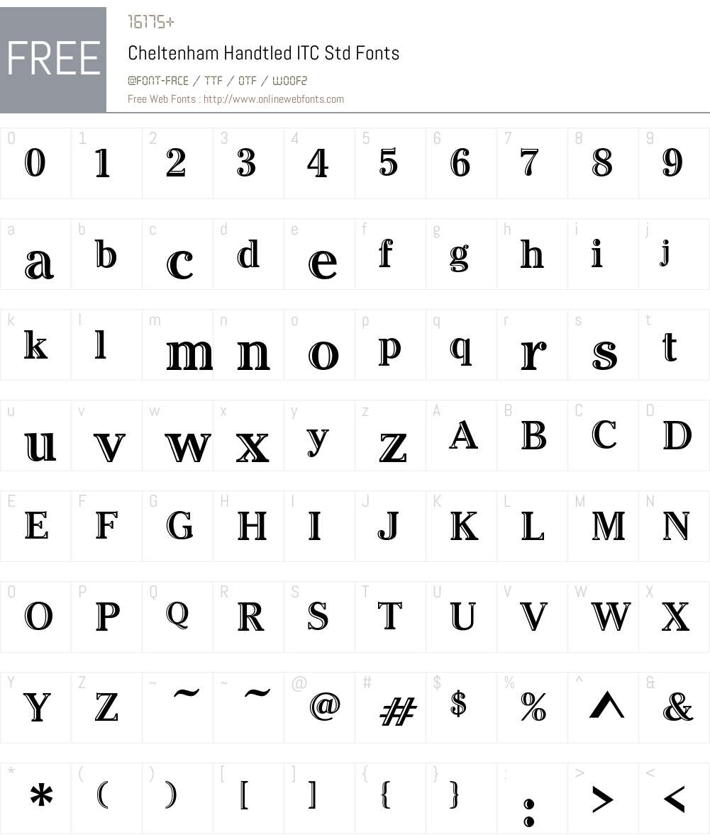Cheltenham Handtled ITC Std Font Screenshots
