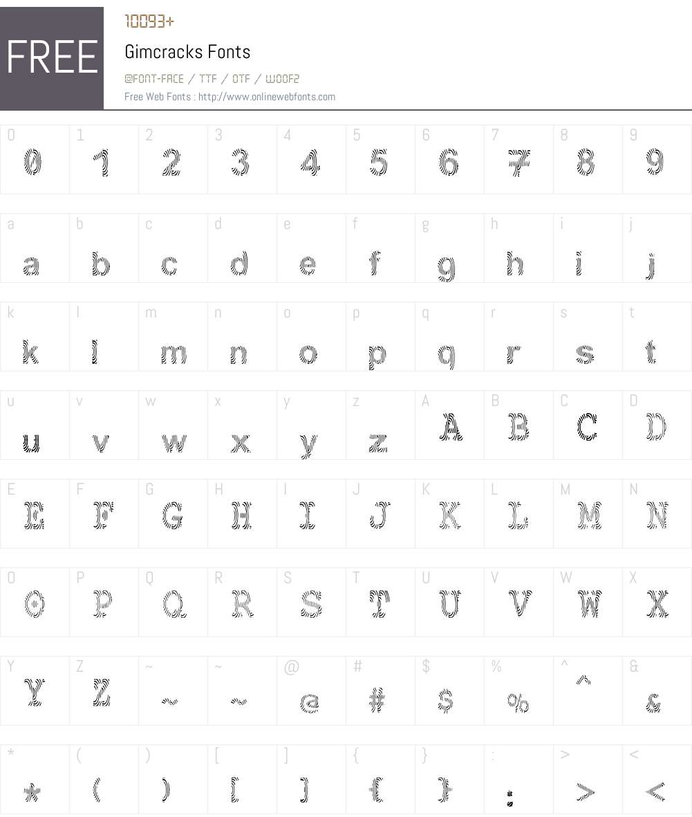 Gimcracks Font Screenshots