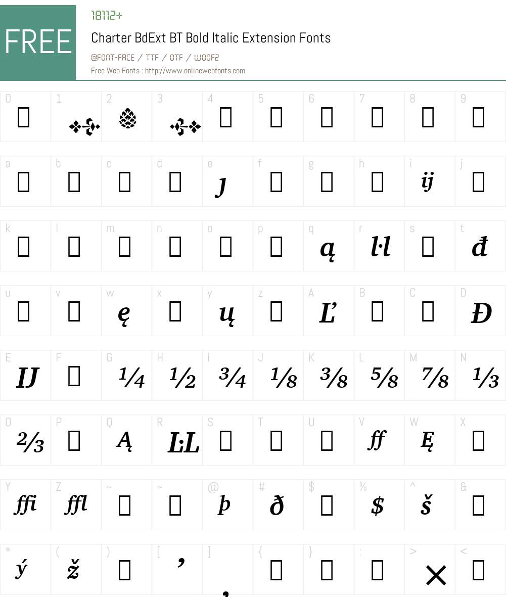 Charter BdExt BT Font Screenshots