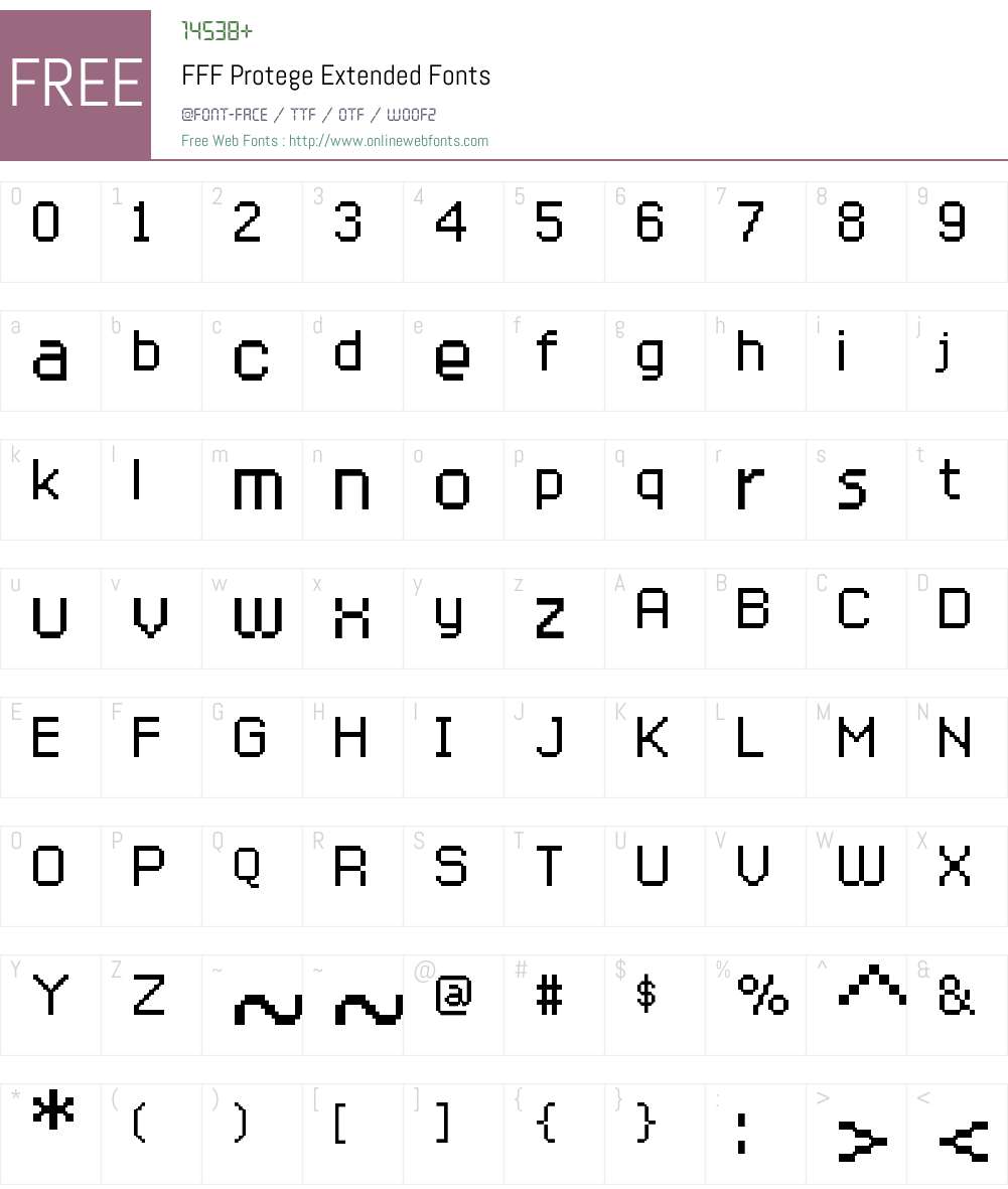 FFF Protege Extended Font Screenshots