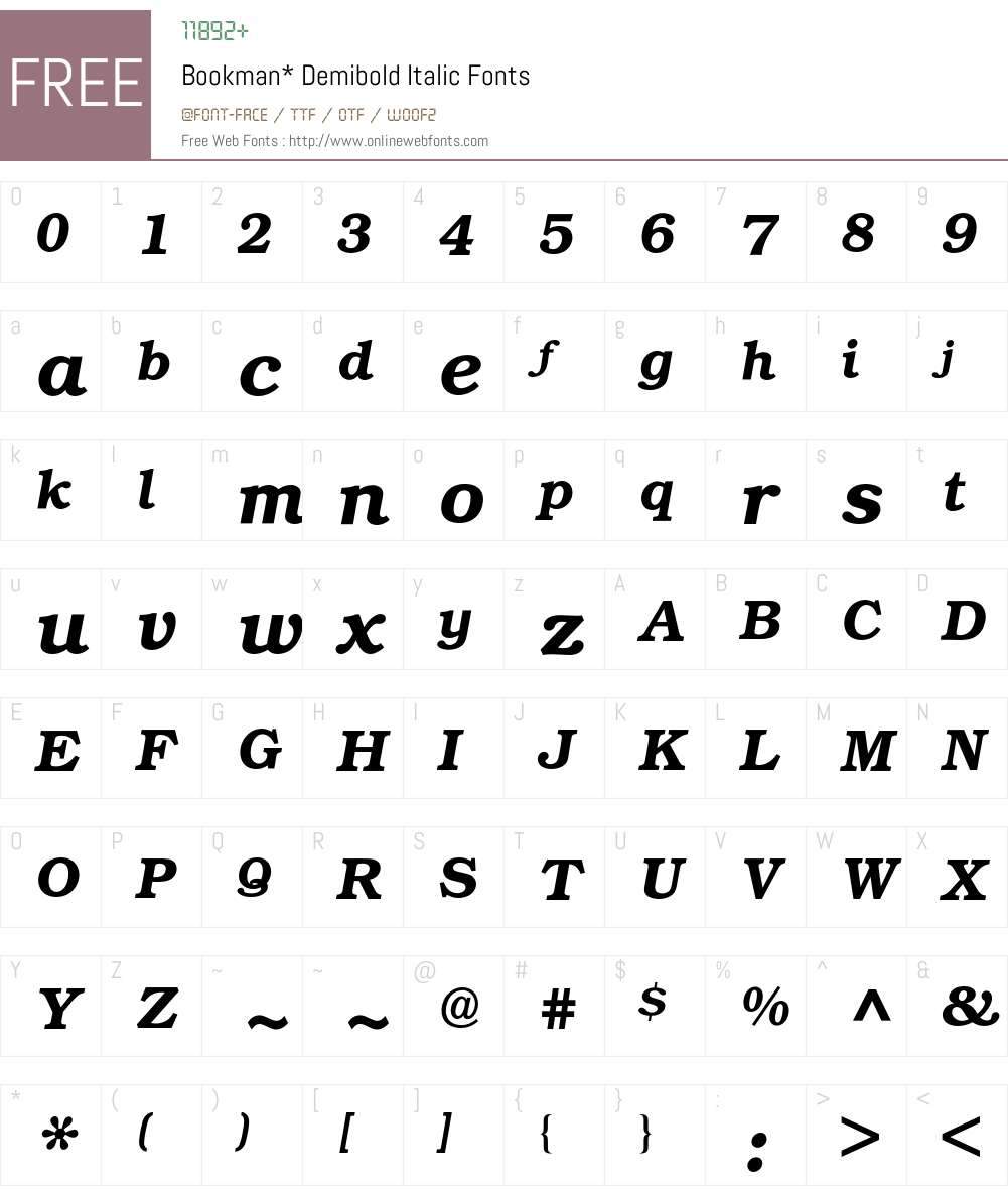 Bookman BQ Font Screenshots