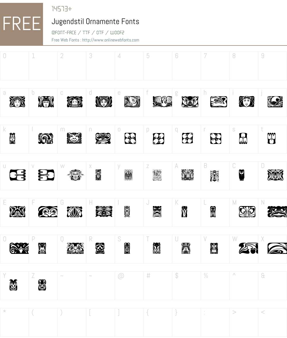 Jugendstil Ornamente Font Screenshots