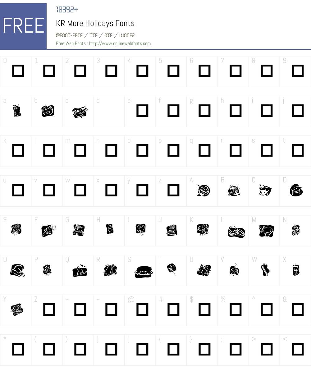 KR More Holidays Font Screenshots