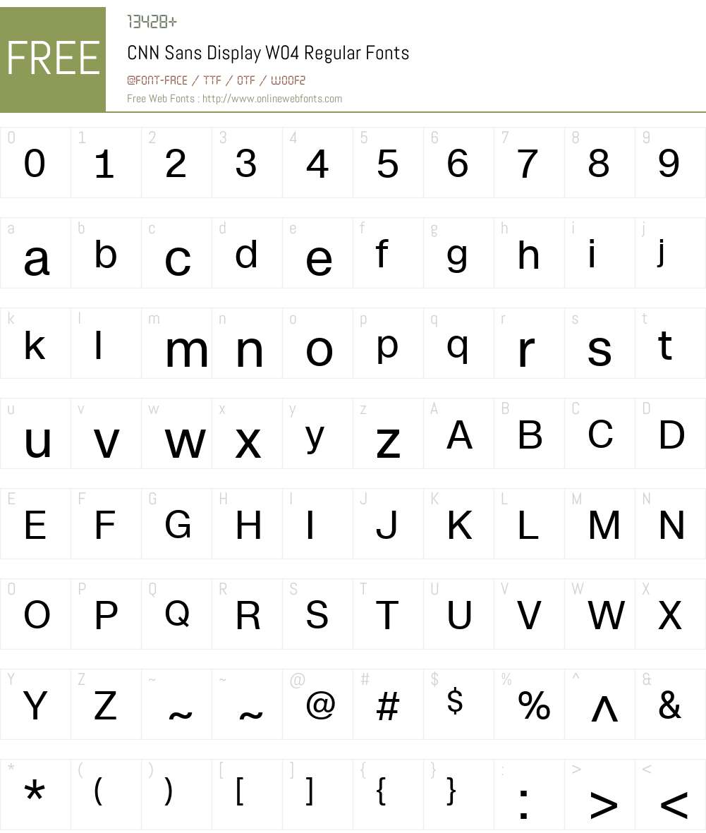 CNN Sans Display W04 Regular Font Screenshots