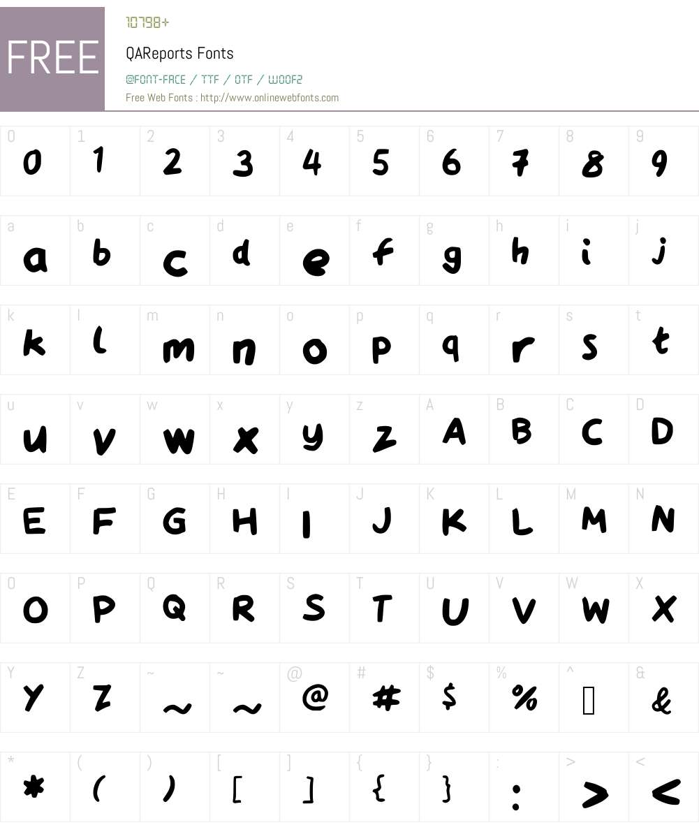 QAReports Font Screenshots
