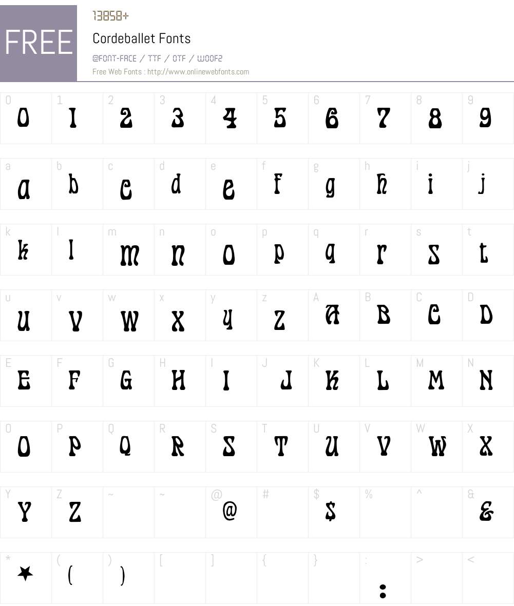 Cordeballet Font Screenshots