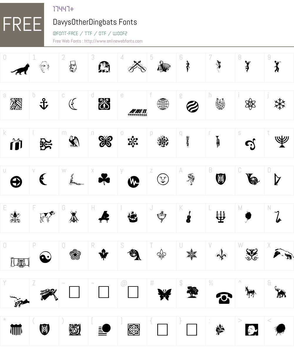 DavysOtherDingbats Font Screenshots