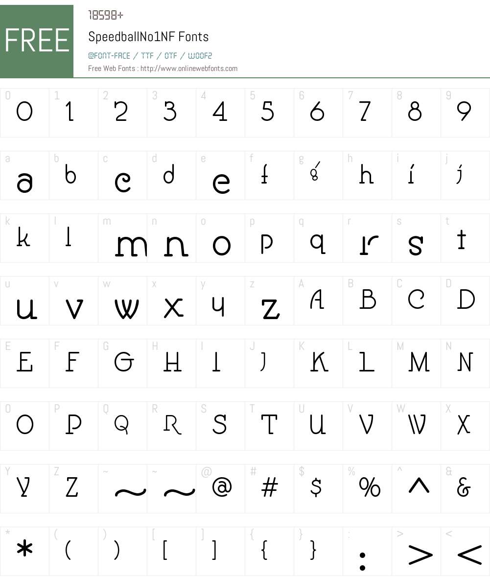 Speedball No1 NF Font Screenshots