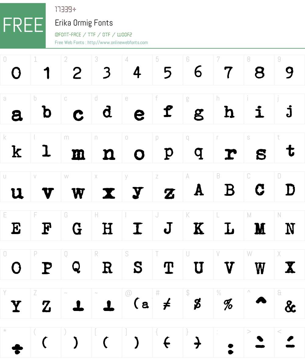 Erika Ormig Font Screenshots
