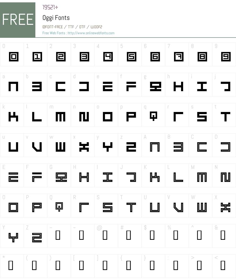 Oggi Font Screenshots