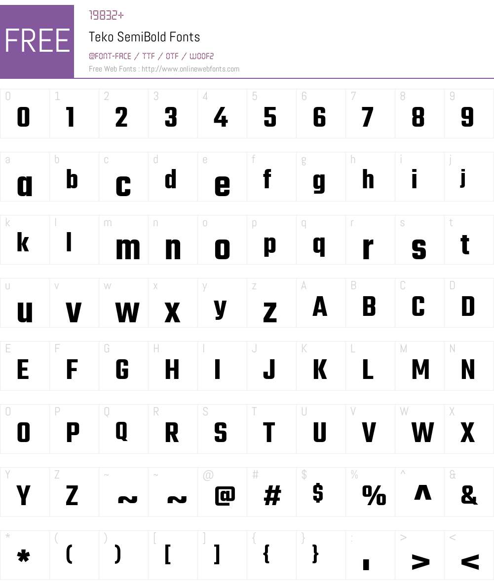 Teko SemiBold Font Screenshots