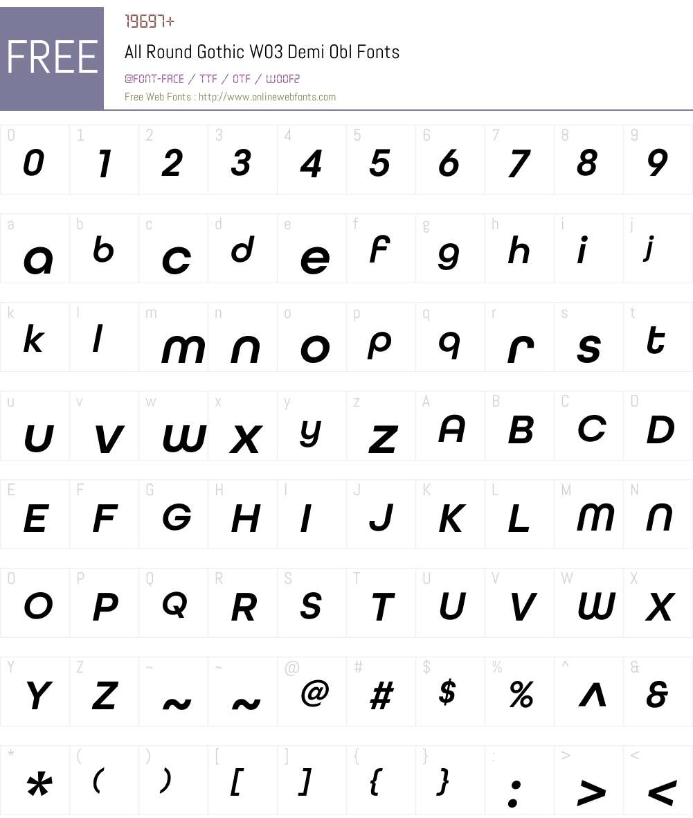 All Round Gothic Font Screenshots